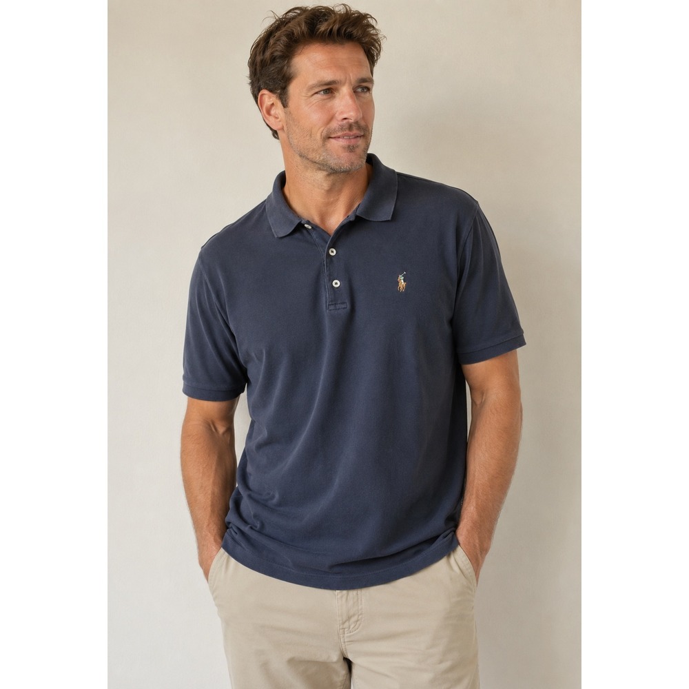 Polo Ralph Lauren Mens XL Black Classic Fit Short Sleeve Pony Logo Polo Shirt